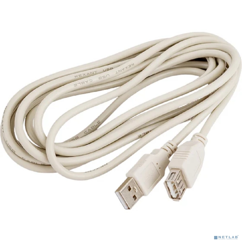 Rexant (18-1116) Кабель шт. USB-A – гн. USB-A, 2,4А, 3м, ПВХ, серый