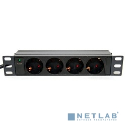 5bites PDU410A-10 Блок розеток 4S / AL / 1U / 10" / 2M*3G*1.5MM2 / VDE