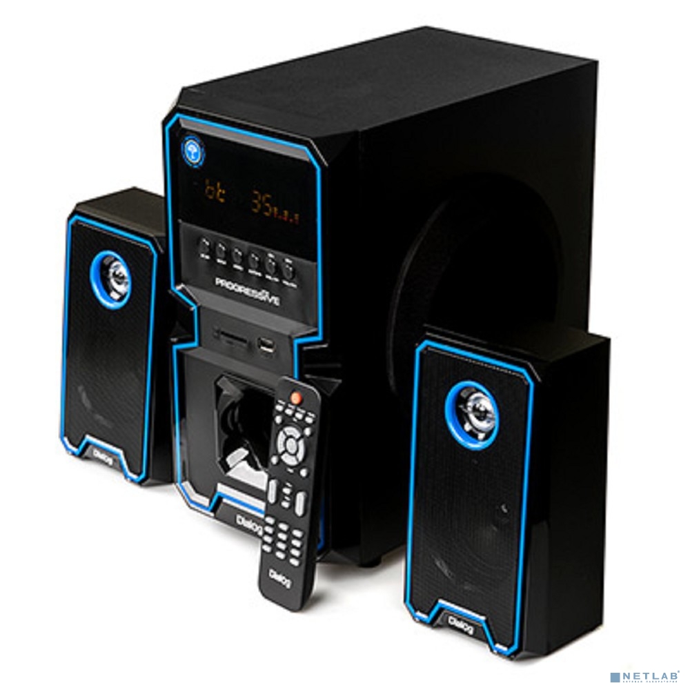 Dialog Progressive AP-222B BLACK - акустические колонки 2.1, 30W+2*10W RMS, Bluetooth, USB+SD reader