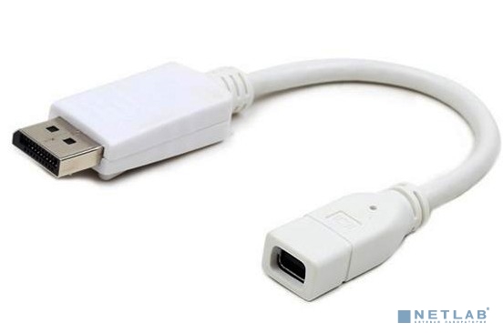 Cablexpert Переходник miniDisplayPort - DisplayPort, 20F/20M, длина 16см, белый (A-mDPF-DPM-001-W)