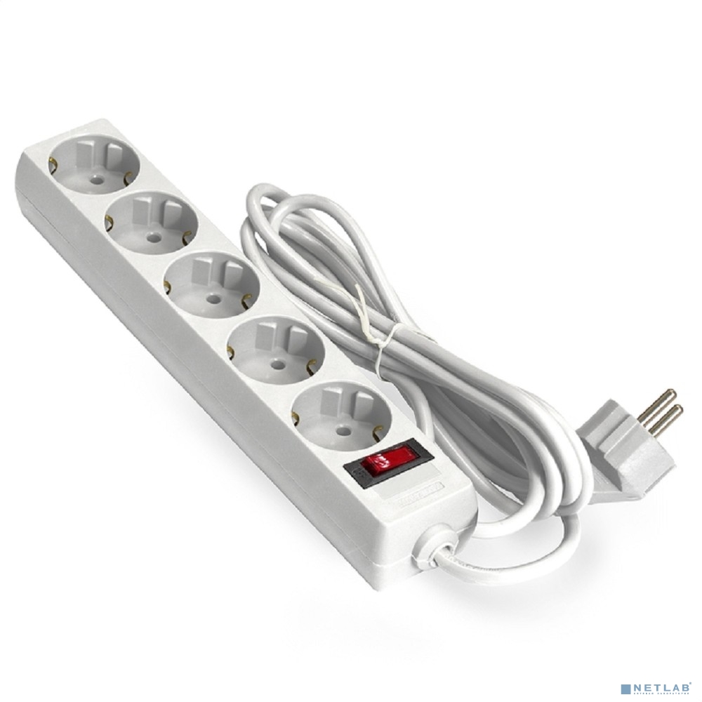 Exegate EX221174RUS Сетевой фильтр Exegate SP-5-1.8W (5 розеток, 1.8м, евровилка, белый)