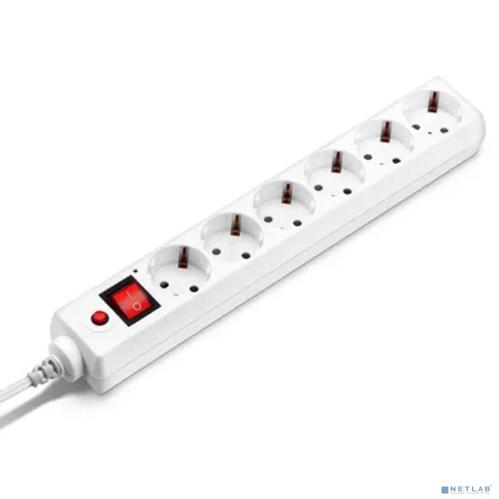 BURO Сетевой фильтр, 6 розеток, 5 метров, (600SH-5-W), белый (коробка)