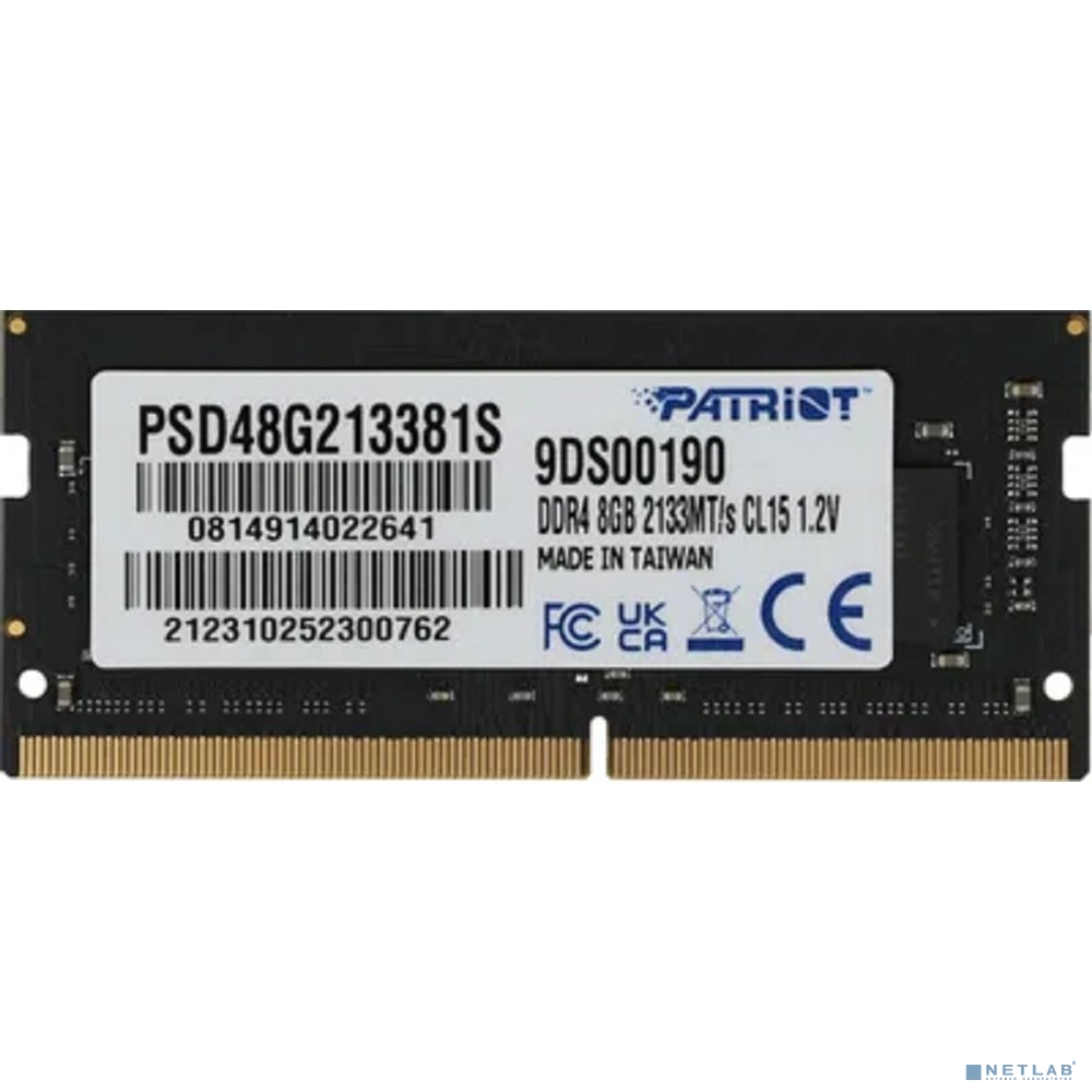 Patriot DDR4 SODIMM 8GB PSD48G213381S (PC4-17000, 2133MHz, 1.2V)