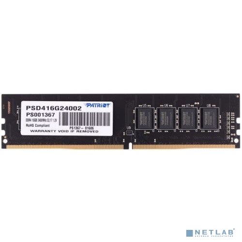 Patriot DDR4 DIMM 16GB PSD416G24002 PC4-19200, 2400MHz