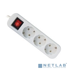 Defender Удлинитель S350 5.0 м, 3 розетки выключатель, с заземлением