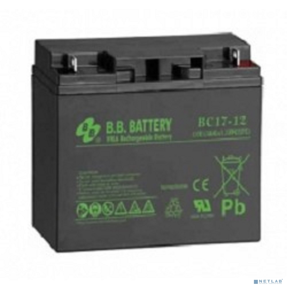 АКБ B.B. Battery BC 17-12 (12V 17Ah ДхШхВ 181х76х166 мм, масса 5,62 кг) клеммы B1