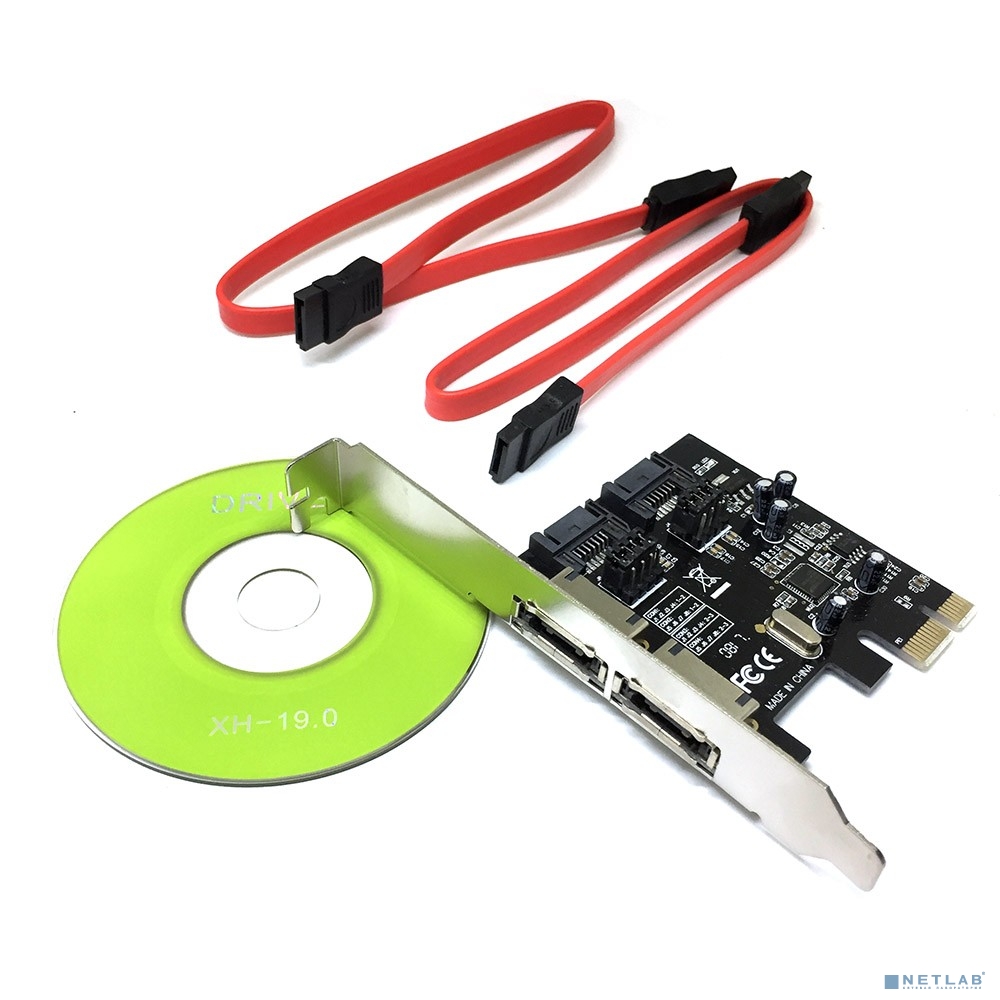 Espada Контроллер PCI-E, SATA3 2 int + 2 ext, ASM1061 (ES3A1061), oem (43084)