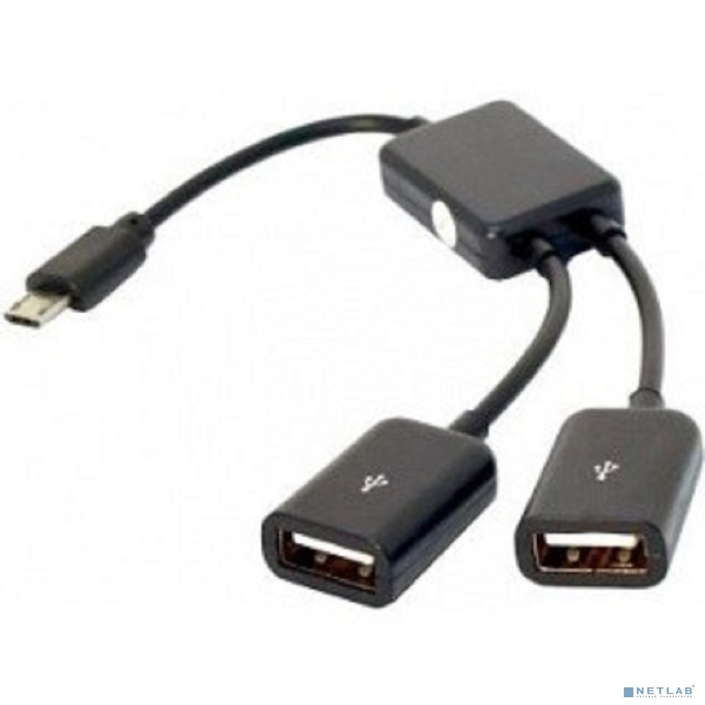 KS-is KS-320 Адаптер OTG 2xUSB 2.0 F в microUSB M