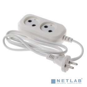 BURO Сетевой удлинитель 2 розетки,1.5 метра, (BU-PSL2.1/W), белый (пакет ПЭ)