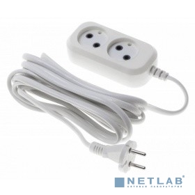 BURO Сетевой удлинитель 2 розетки,5 метров, (BU-PSL2.5/W), белый (пакет ПЭ)