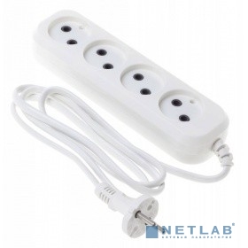 BURO Сетевой удлинитель 4 розетки, 1.5 метра, (BU-PSL4.1/W), белый (пакет ПЭ)