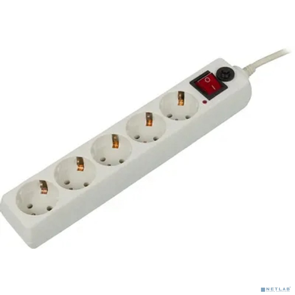 BURO Сетевой фильтр, 5 розеток, 10 метров, (500SH-10-W), белый (коробка)