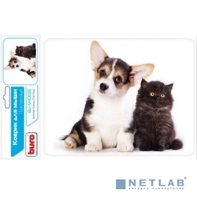 Коврик для мыши Buro BU-M40095 рисунок/котенок и щенок