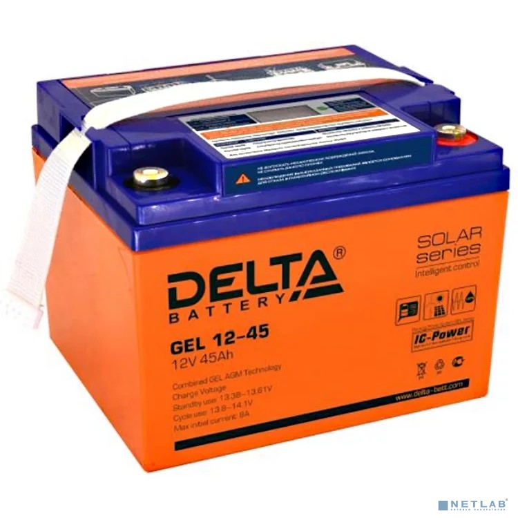 Delta GEL 12-45 (12V/45Ач) свинцово- кислотный аккумулятор