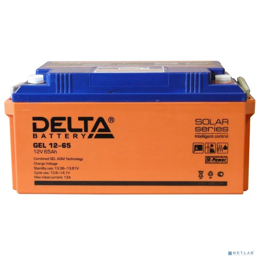 Delta GEL 12-65 (12V/65Ач) свинцово- кислотный аккумулятор