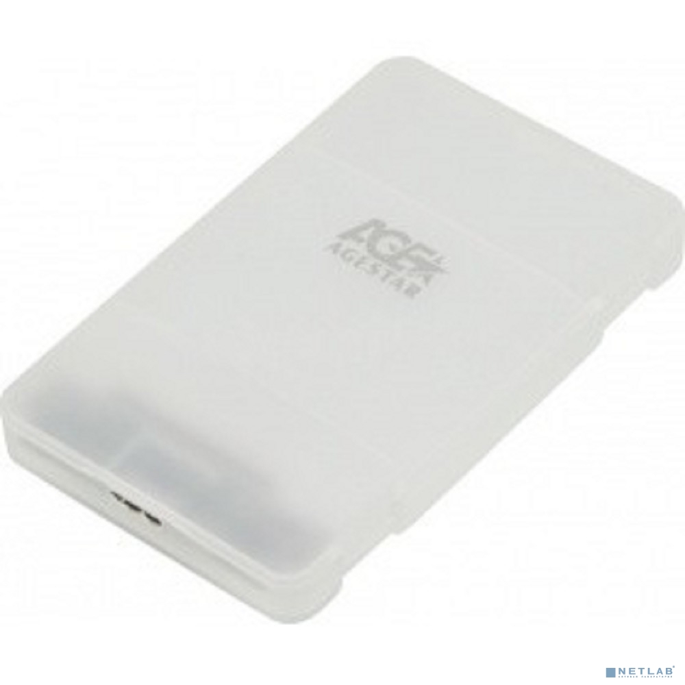 AgeStar 3UBCP3 (WHITE) USB 3.0 Внешний корпус 2.5" SATAIII HDD/SSD USB 3.0, пластик, белый, безвинтовая конструкция