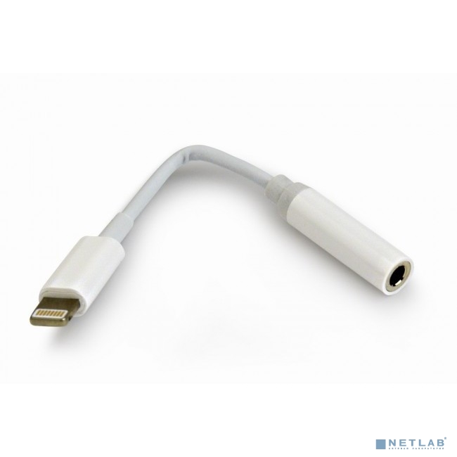 Кабель-переходник USB Cablexpert Lightning/Jack3.5F, для передачи аудиосигнала, белый, пакет (CCA-LM3.5F-01-W)