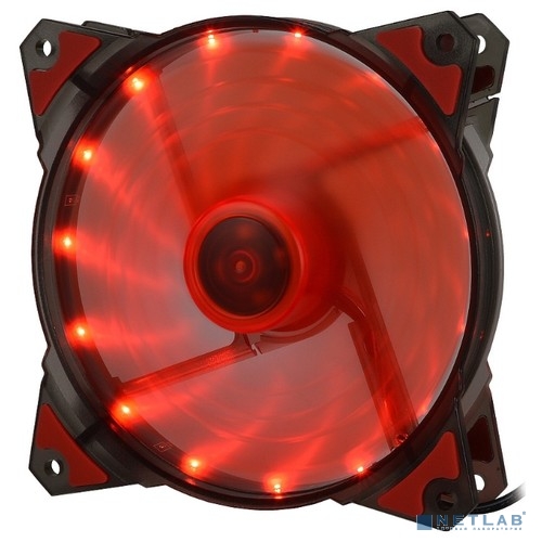 CROWN Вентилятор для компьютерного корпуса CMCF-12025S-1220 (120*120*25мм;Красный 16LED;1500 об/мин;35CFM;20Дб;Подшипник скольжения;3pin+MOLEX(папа-мама) 40+10см)