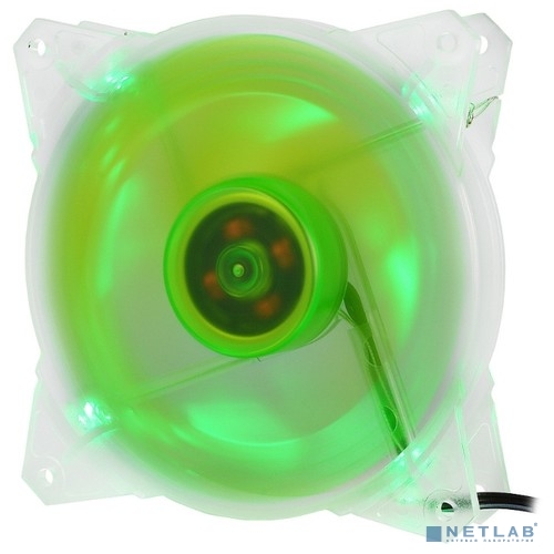 CROWN Вентилятор для компьютерного корпуса CMCF-12025S-1212 (120*120*25мм;Зелёный 4LED;1500 об/мин;35CFM;20Дб;Подшипник скольжения;3pin+MOLEX(папа-мама) 40+10см)