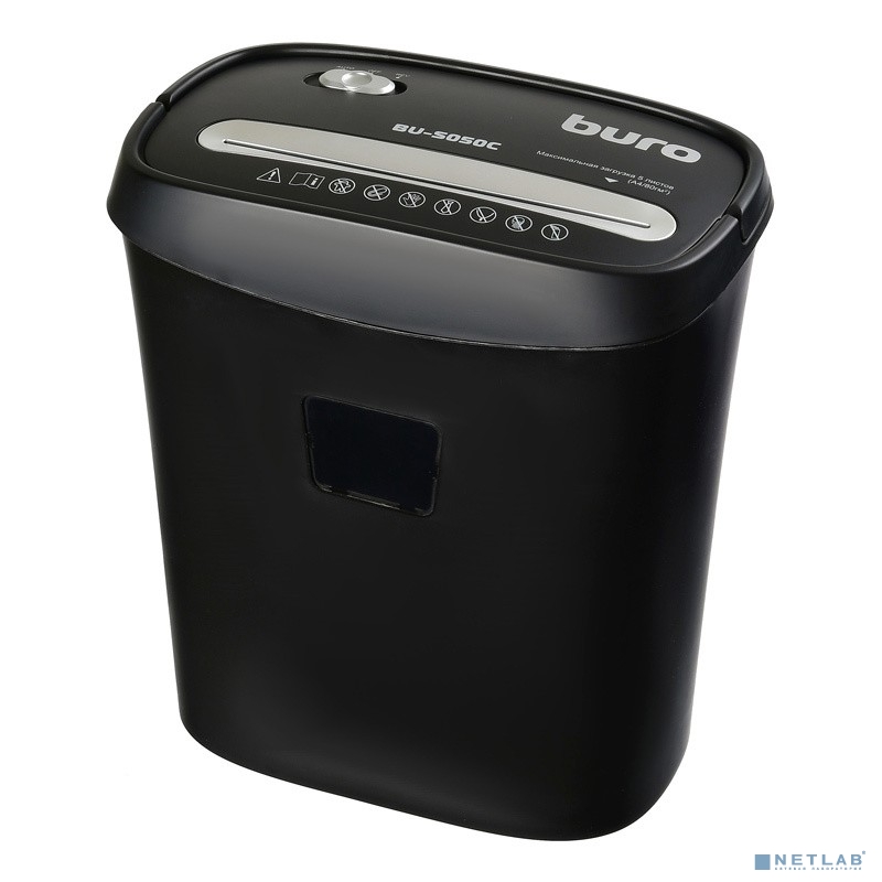 Buro Уничтожитель Home BU-S050C (секр.P-3)/фрагменты/5лист./13лтр./пл.карты)