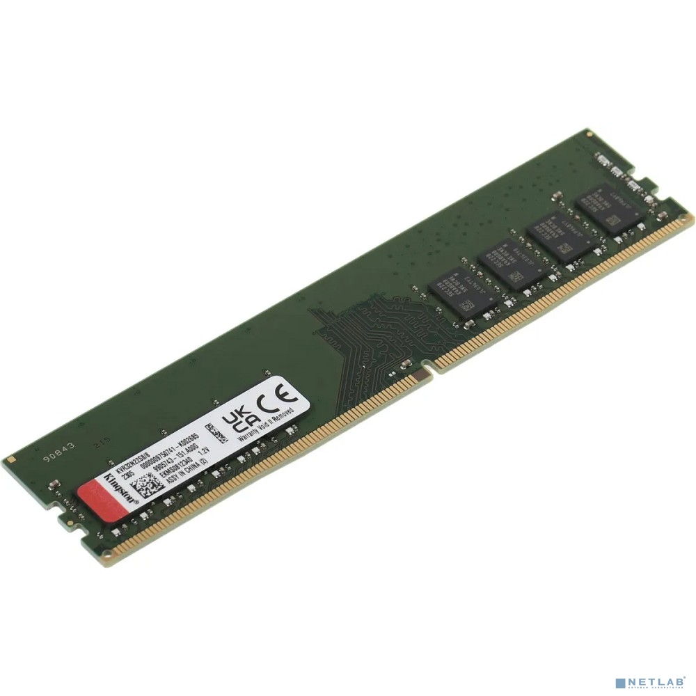 Kingston DDR4 DIMM 8GB KVR32N22S8/8 PC4-25600, 3200MHz, CL22