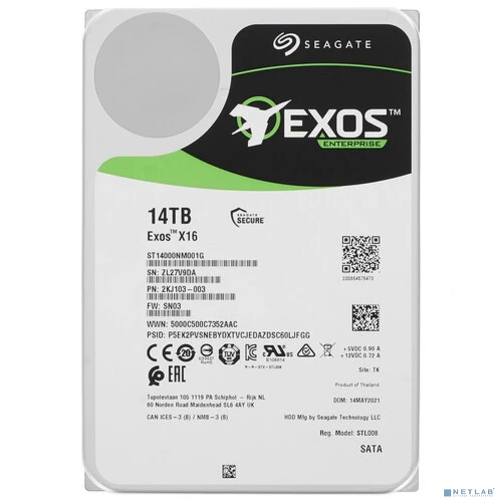 14TB SeagateExos X16 512E (ST14000NM001G) (clean pulled)