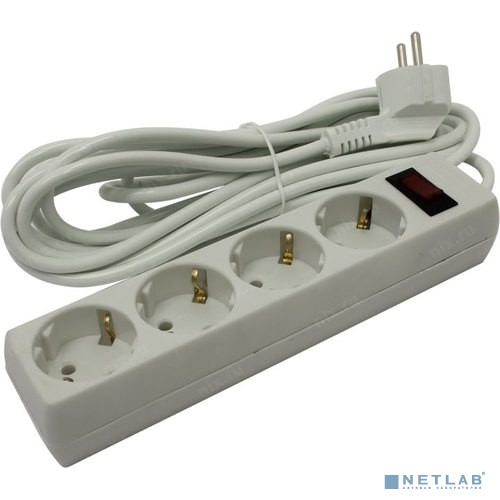 Exegate EX279401RUS Удлинитель ExeGate EC-4-5W (4 розетки, 5м, евровилка, белый)