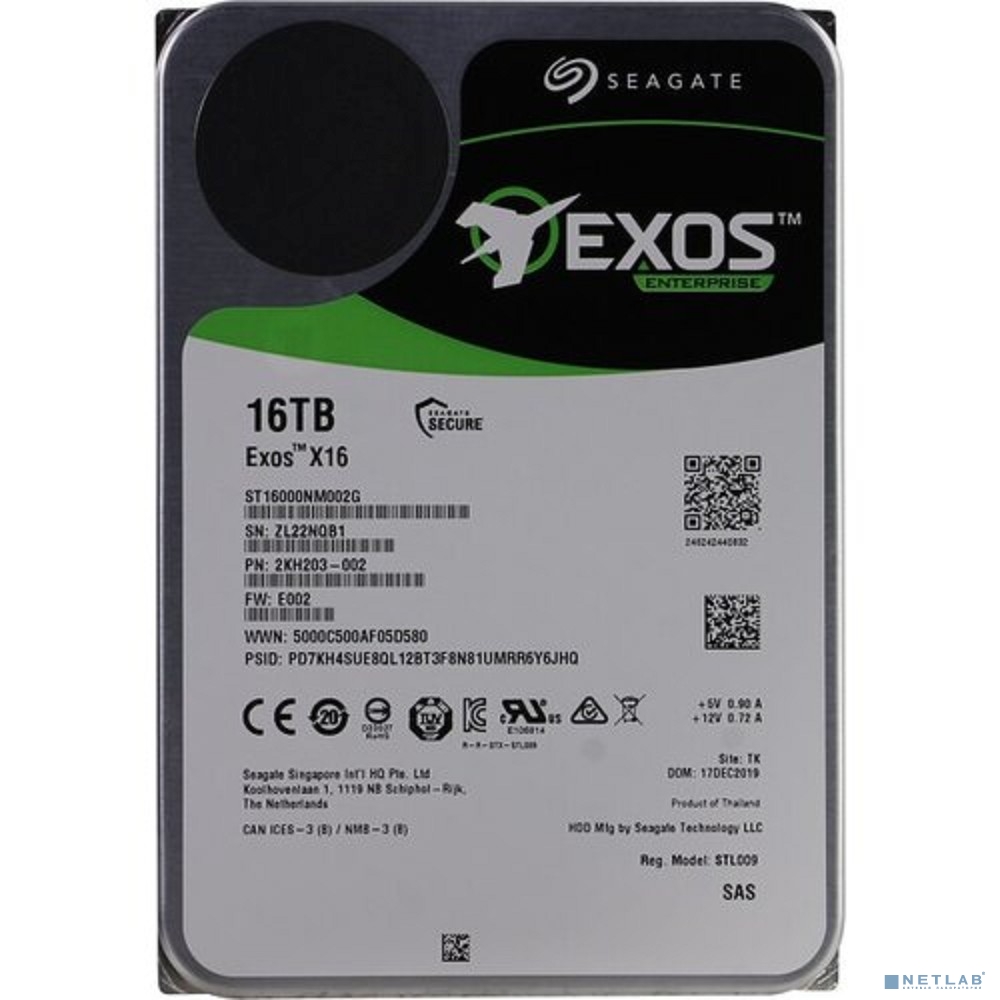 16TB Seagate Exos X16 (ST16000NM002G) (clean pulled)