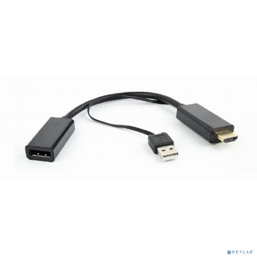 Cablexpert Конвертер HDMI->DisplayPort HD19M+USBxHD20F, черный (DSC-HDMI-DP)