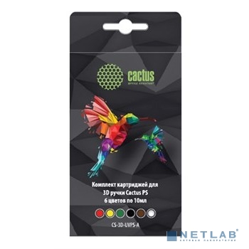 Пластик для ручки 3D Cactus CS-3D-UVPS-A УФ-полимер 6цв.