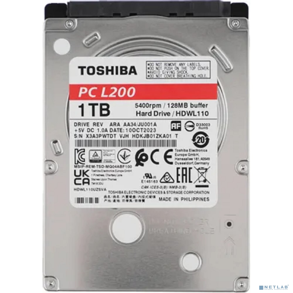 1TB Toshiba L200 Slim (HDWL110UZSVA/HDKCB88ZKA01T)