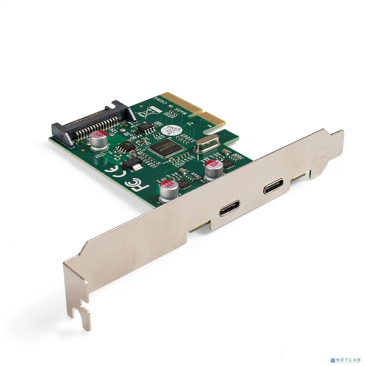 Exegate EX283715RUS Контроллер EXE-313 PCI-Ex4, 2*USB3.1 Type-C ext, разъем доп.питания (OEM)