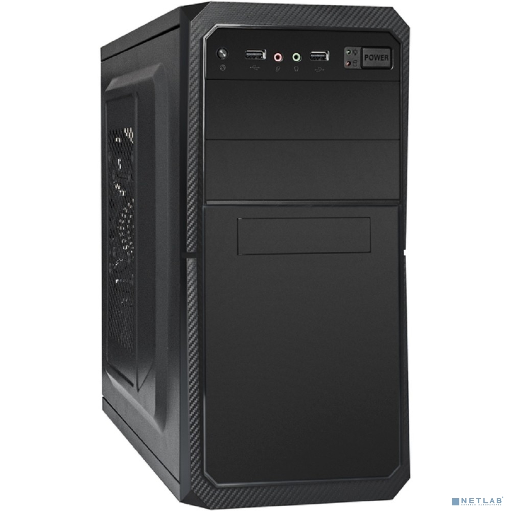 Exegate EX284023RUS Корпус Minitower BA-202 Black, mATX, <AA500, 80mm>, 2*USB, Audio