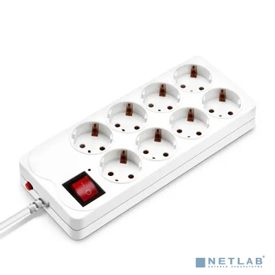 BURO Сетевой фильтр 8 розеток (800SH-1.8-W),1.8м, белый коробка