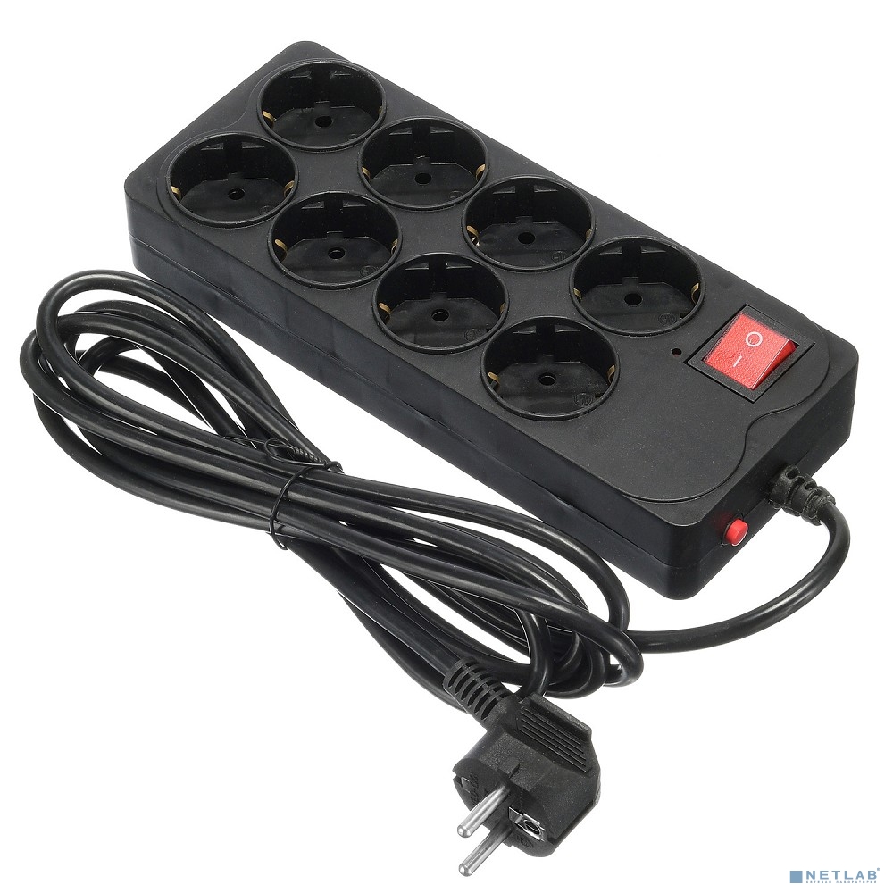 BURO Сетевой фильтр 8 розеток (800SH-3-B),3м, черный коробка