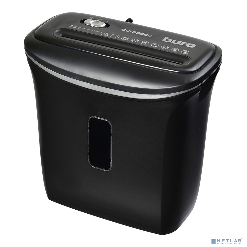 Buro Уничтожитель Home BU-S506C (секр.P-4)/фрагменты/5лист./12лтр./пл.карты)