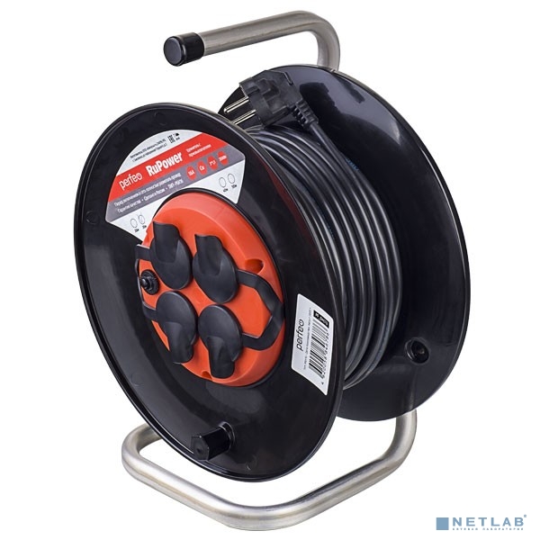 Perfeo удлинитель на катушке без заземления "RU POWER",PF_B4677 (20м 4гн с т/з 16А ПВС 3х1,5 IP44 (РБК16))