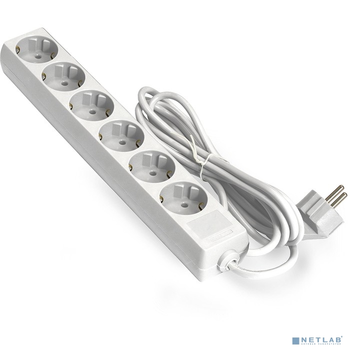 Exegate EX285830RUS Удлинитель ExeGate ECE-6-1.8W (6 евророзетки с заземлением, 1.8м, белый)