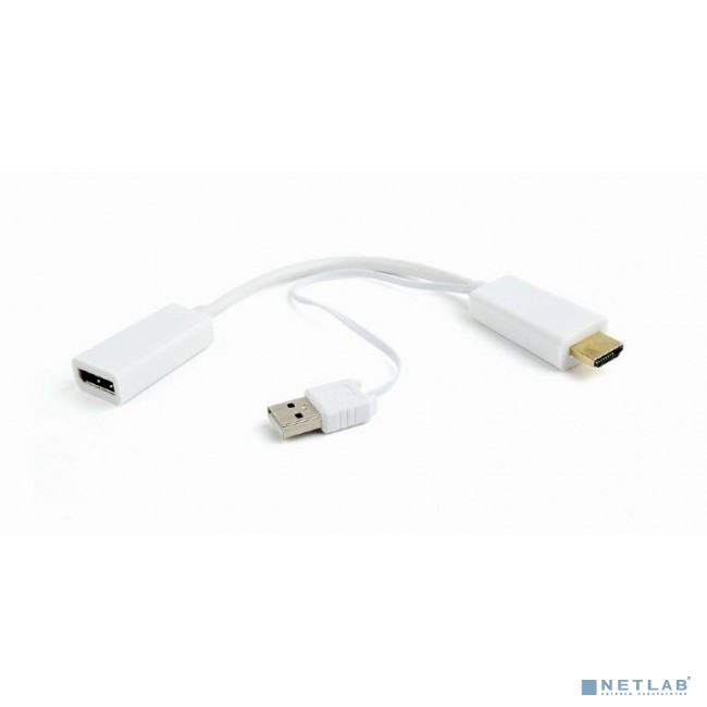 Cablexpert Конвертер HDMI->DisplayPort, HD19M+USBxHD20F, белый (DSC-HDMI-DP-W)