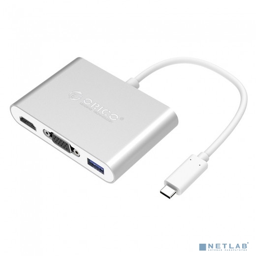 ORICO RCHV-SV USB-концентратор RCHV (серебристый) VGA*1, HDMI*1, Type-C*1, Type-A*1 USB type-c
