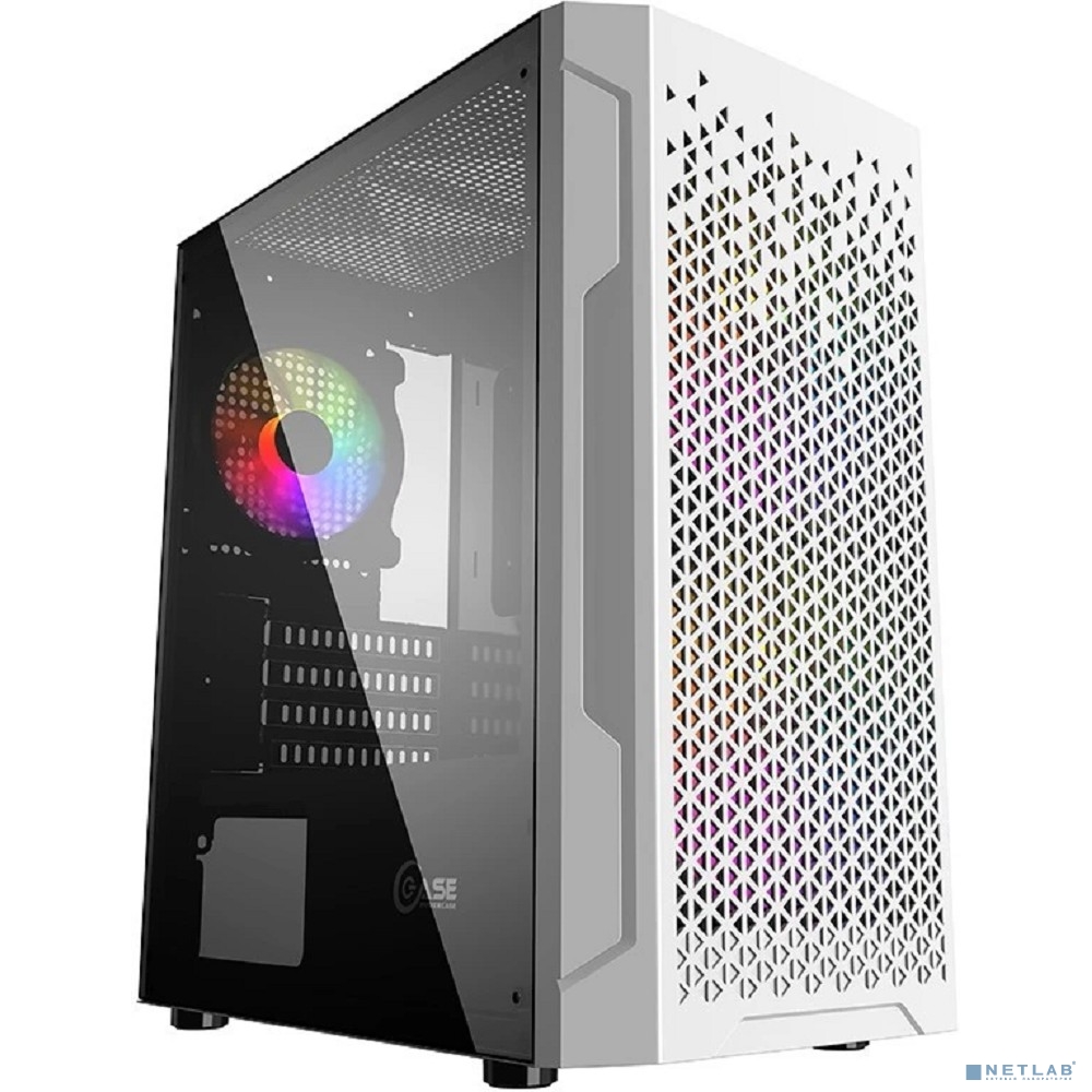 Powercase CMIMZW-L3 Корпус Mistral Micro Z3W Mesh LED, Tempered Glass, 2x 140mm + 1х 120mm 5-color fan, белый, mATX (CMIMZW-L3)