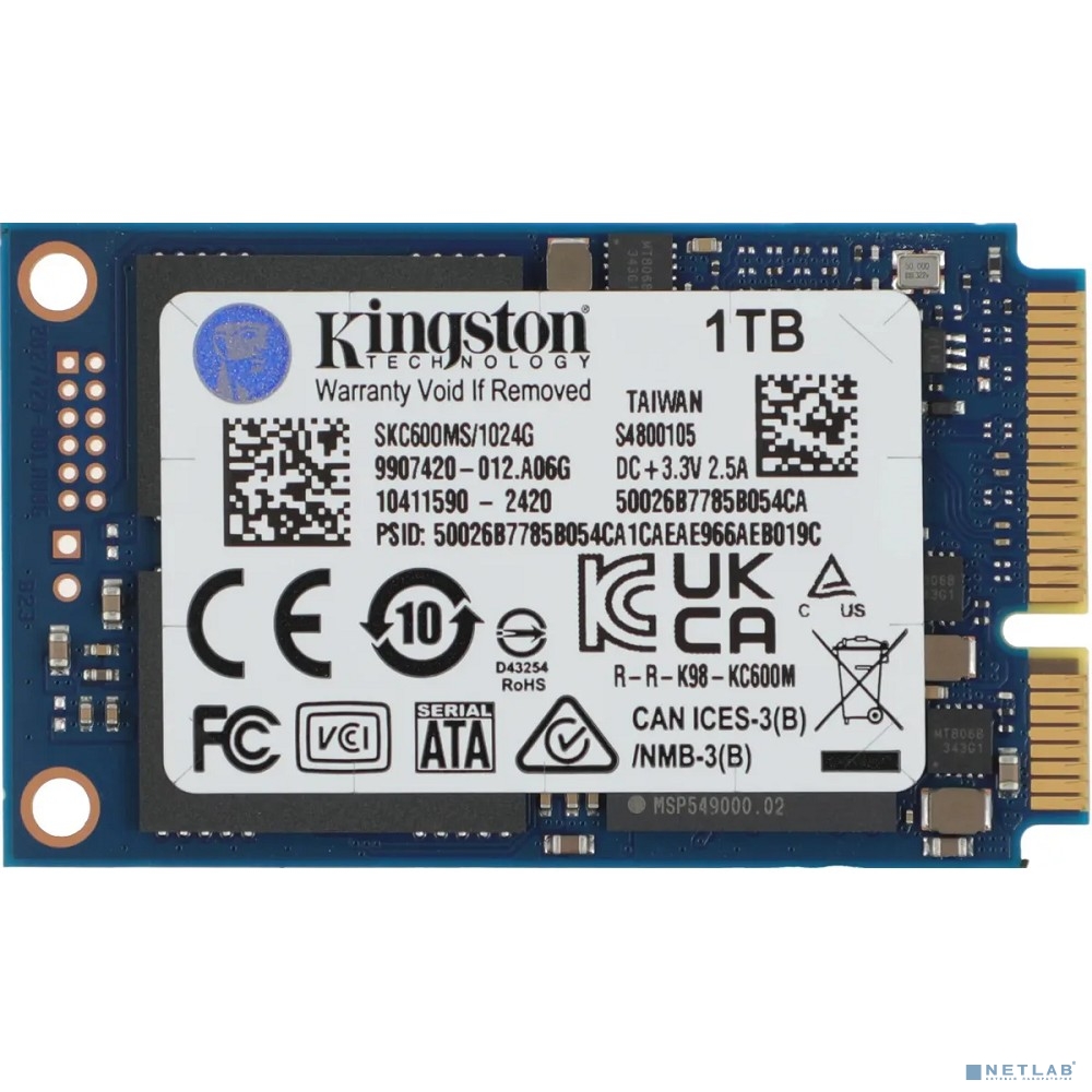 Kingston SSD 1Tb KC600 Series SKC600MS/1024G mSATA