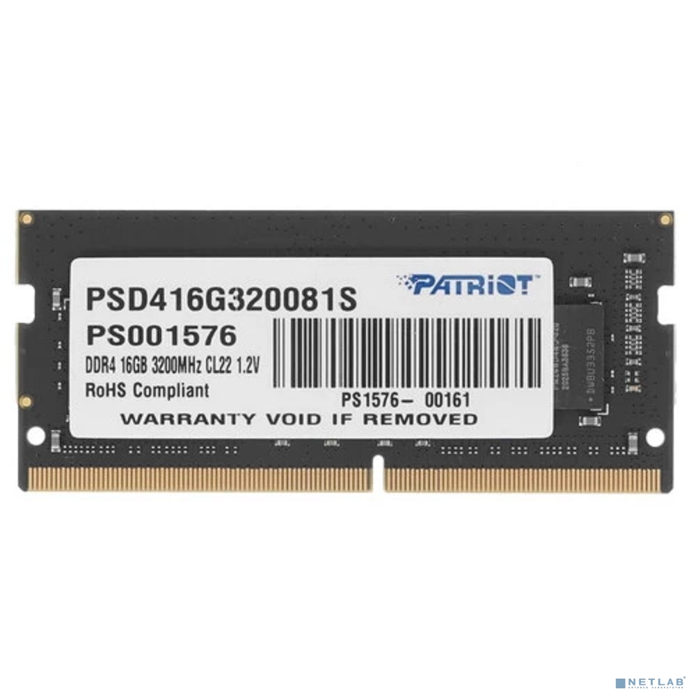 Модуль памяти для ноутбука SODIMM 16GB PC25600 DDR4 PSD416G320081S PATRIOT
