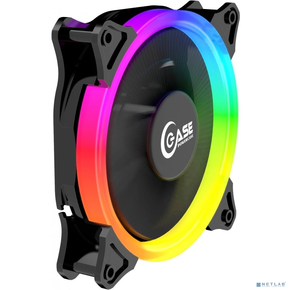 Powercase Вентилятор (PF1-3+4) 5 color LED 120x120x25mm (3pin + Molex, 1150±10% об/мин) Bulk