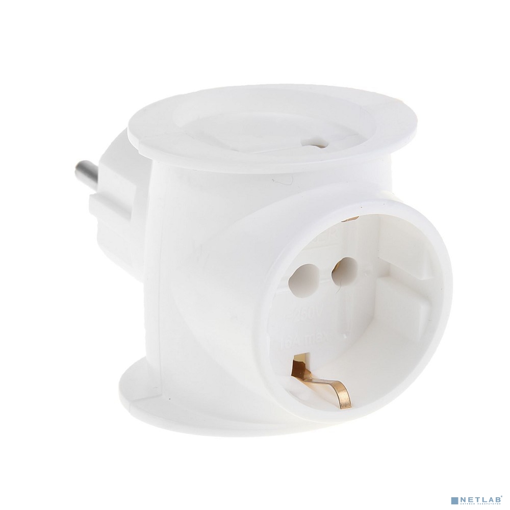 Perfeo сетевой разветвитель "RU POWER", PF_C3361 (3 гнезда, 16А, 1гн/з, 2гн/бз белый (3T1))