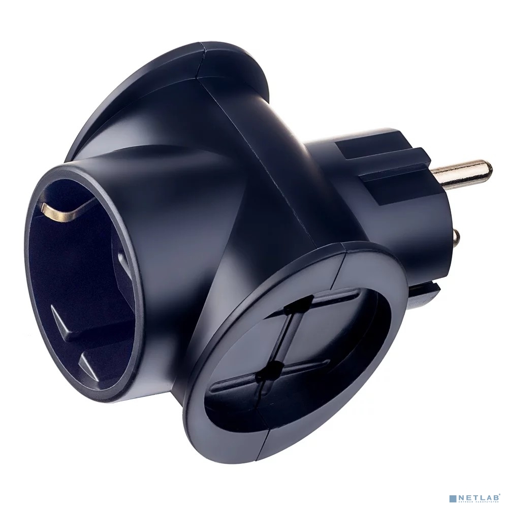 Perfeo сетевой разветвитель "RU POWER", PF_C3362 (3 гнезда, 16А, 1гн/з, 2гн/бз черный (3T1))