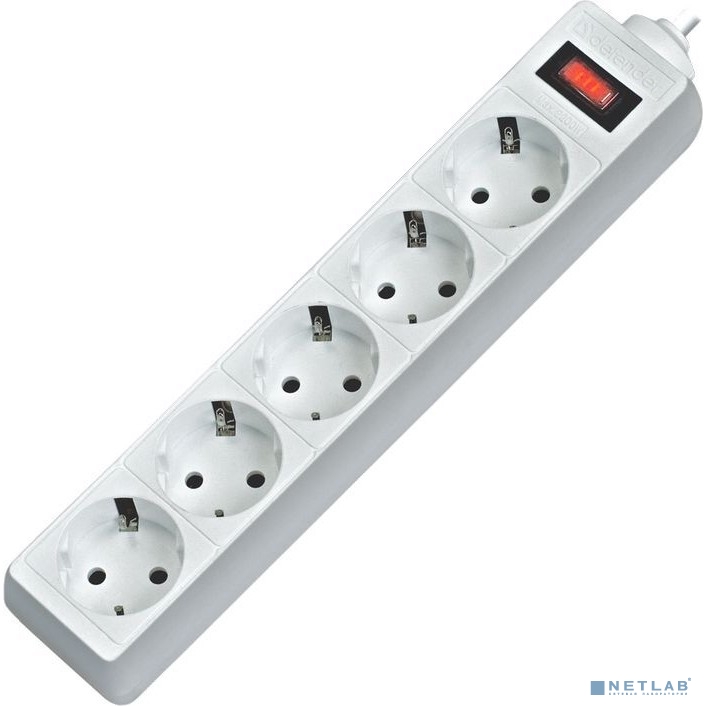 Defender Фильтр ES, 1.8м Коробка 5 розеток белый