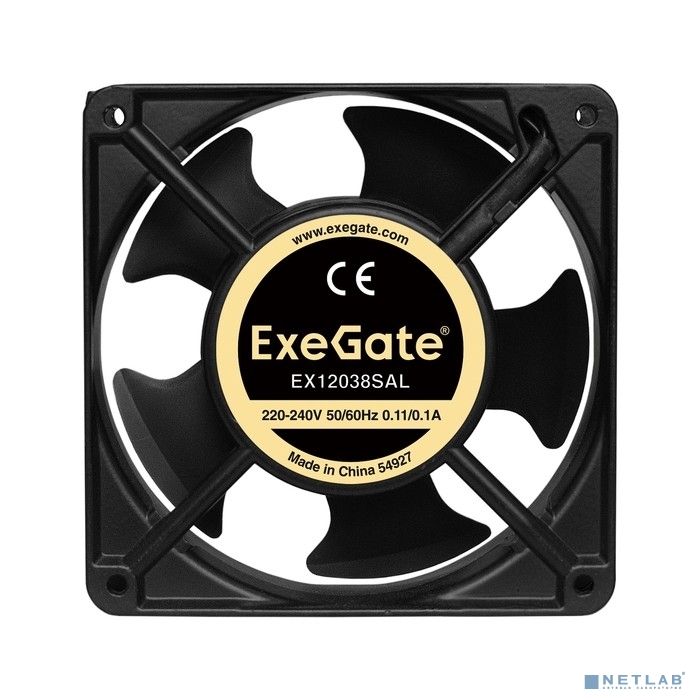 Exegate EX289020RUS Вентилятор 220В ExeGate EX12038SAL (120x120x38 мм, Sleeve bearing (подшипник скольжения), подводящий провод 30 см, 2600RPM, 42dBA)