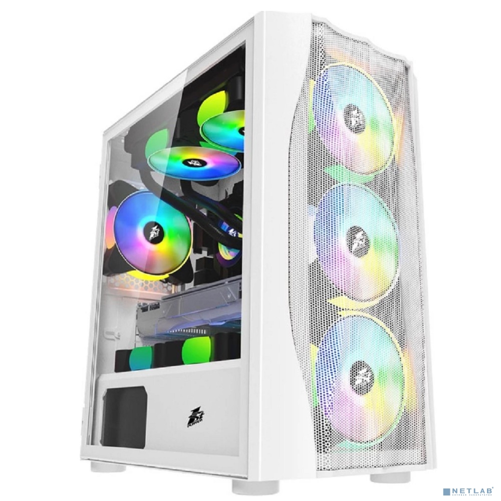 1STPLAYER Корпус FIREBASE X3-M White / mATX, TG / 4x120mm LED fans inc. / X3-M-WH-4F1-W