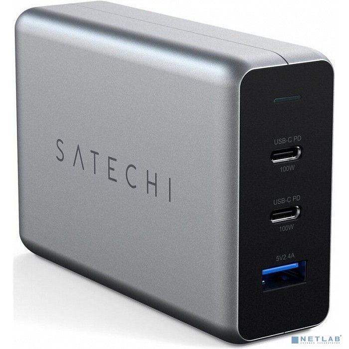 Satechi Сетевое зарядное устройство Compact GaN Charger 100W Type-C PD - Space Gray (1790369)